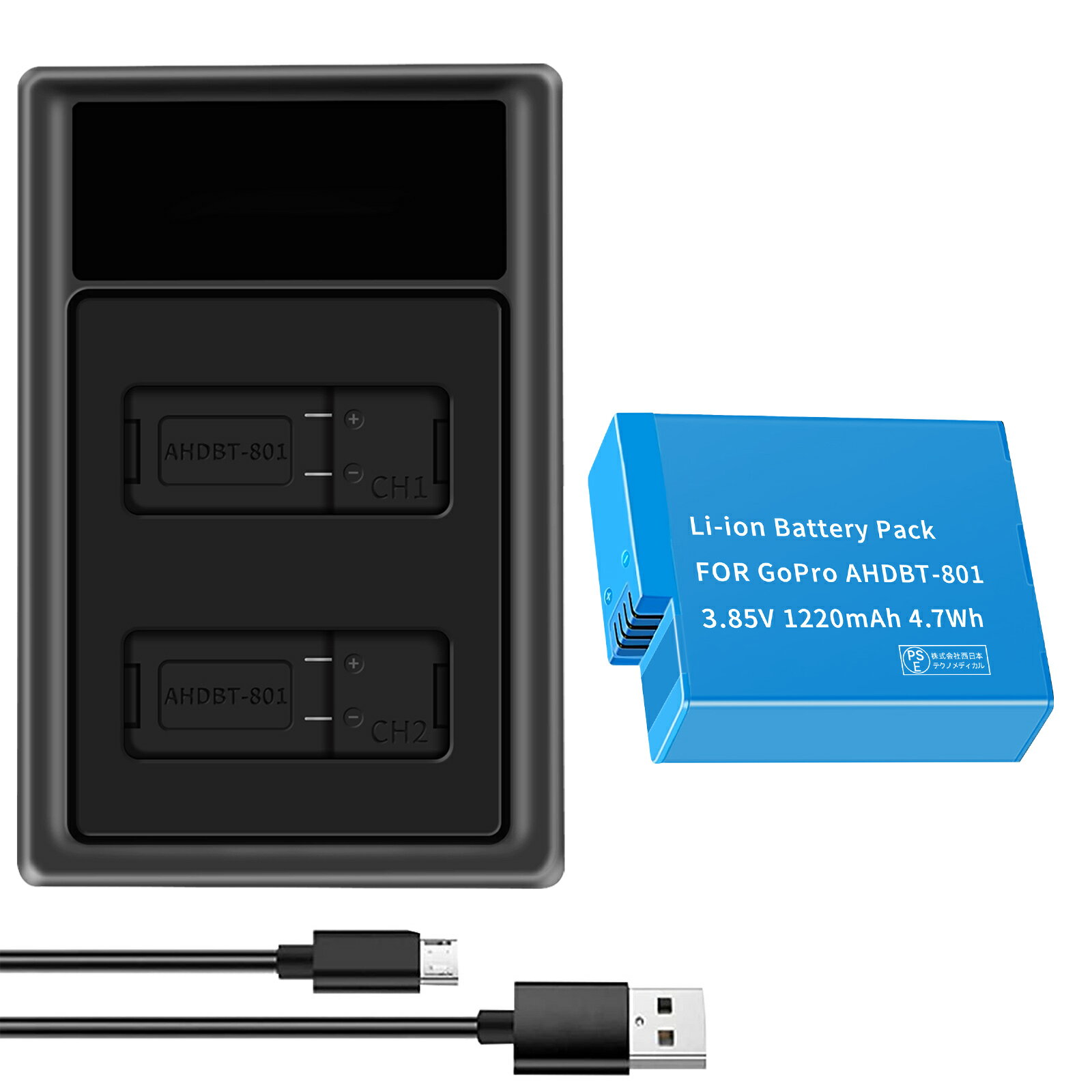 【1050円OFF&P10倍】新品 GoPro GoPro HERO 8 互換バッテリー【1220mAh 4V】対応用 1年保証 高性能 リチャージャブルバッテリー リチウムイオンバッテリー デジタルカメラ デジカメ 充電池 YGC 2025GC-XIJPAB