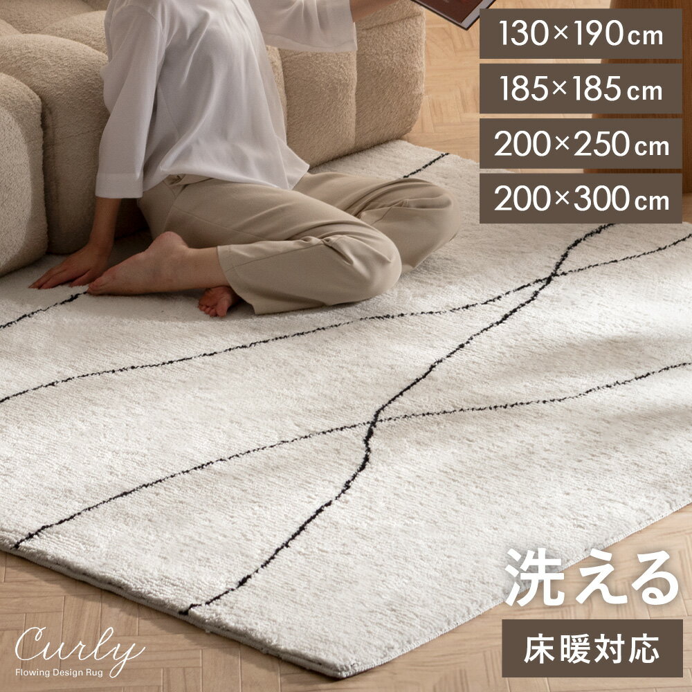 【10％OFFクーポン配布中】 ラグ 洗える ラグマット おしゃれ らぐ じゅうたん 絨毯 カーペット ホットカーペット対応 床暖房対応 滑り止め 厚手 韓国 オールシーズン 大判 子供部屋 一人暮らし 玄関 130×190cm 185×185cm 200×250cm 200×300cmのサムネイル