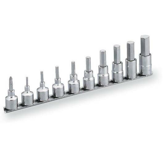 TONE（トネ）:ヘキサゴンソケットセット（ホルダー付） HH410 ●差込角12.7mm（1/2inch） ●ヘキサゴン ●ミリ HGSYB