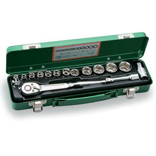 TONE（トネ）:ソケットレンチセット 1560MS ●差込角9.5mm（3/8inch） ●6角 ●ミリ SLSSB