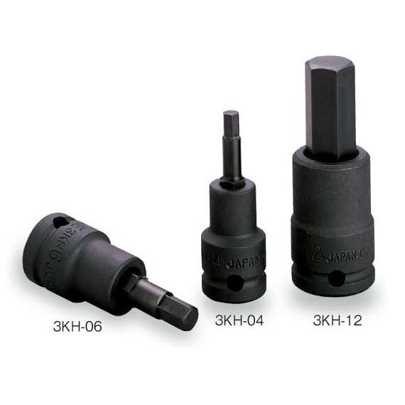 TONE(トネ)の一覧はこちら●差込角9.5mm(3/8inch)●二面幅10mm●ヘキサゴン●二面幅10mm●ミリ●構造用鋼●六角穴付きボルト・ねじの締付け、緩め作業用。●インパクトレンチなどの動力工具用でも使用できます。●専用ピン・Oリ...