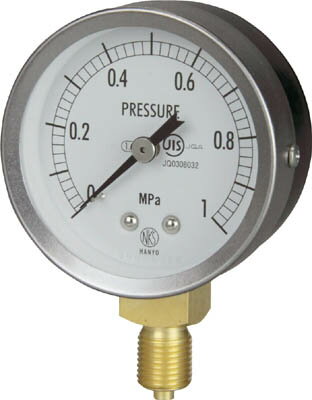 長野計器:JIS汎用形圧力計A枠（ストレート） 圧力レンジ（MPa）：0.0?4.00 GS50-121-4.0MP オレンジブック 2772523
