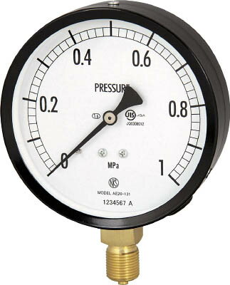 長野計器:普通形圧力計（A枠立形・φ100・G3/8B・0.0?2.50Mpa） AE20-131-2.5MP オレンジブック 4984757