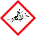 【メーカー直送】 GHSステッカー標識 爆弾の爆発 GHS−3(大) 150×150mm 5枚組 037103