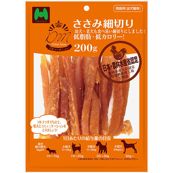 D’ebutMenu ささみ細切り 200g 犬用スナック ジャーキー