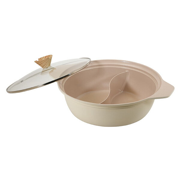 パール金属 フィオーレ セラミック加工IH対応ガラス蓋付二食鍋28cm HC-0917