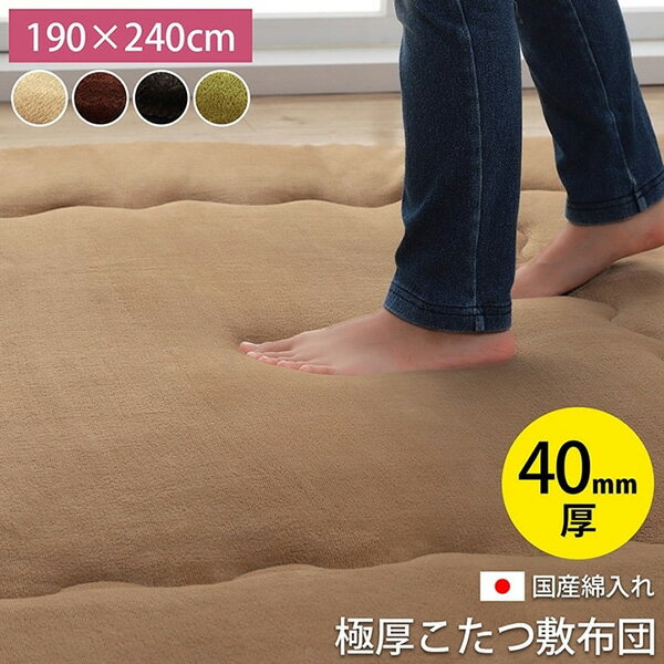 Character Pattern - 【メーカー直送】 国産固綿40mm使用 フランネル生地 ふっくら敷スムースF敷 グリーン 190×240cm 1161580120909 カーペット ラグ マット 絨毯 おしゃれ シンプル 無地 リビング 寝室 一人暮らし 新生活 模様替え インテリア