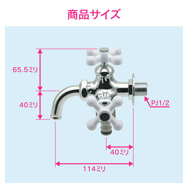 イチネンネットのガオナ（GAONA） 万能ホーム双口水栓13 GA-DJ002｜アングル2