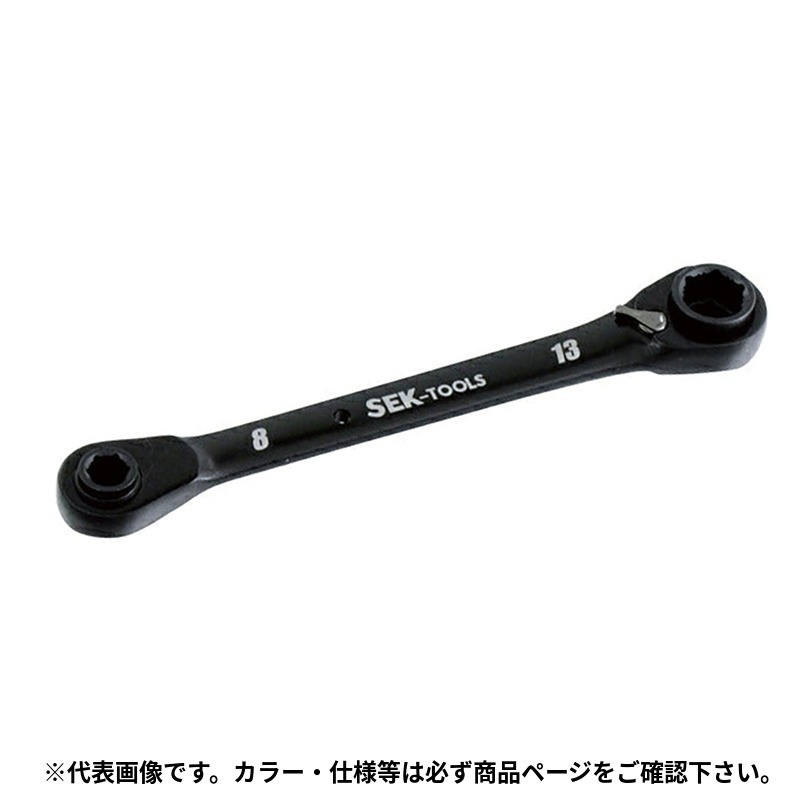 イチネンTASCO (タスコ)の一覧はこちら分類：カーエアコン・自動車整備関連ツール ＞ ハンドツール1本で4サイズ対応。【特長】□ギア数120山で本締め可能。□ 正常なボルト・ナットはもちろん、約85％角が丸くなったボルト・ナットが回せる。【詳細スペック】対応：8・10×12・14mm全長（mm）：170mmJANCD:4528422563409【銀行振込・コンビニ決済】等前払い決済予定のお客様へ当商品は弊社在庫品ではなく、メーカー在庫品です。在庫確認後に注文確認を行い、お支払いのお願いを送信させて頂きます。休業日、14:00以降のご注文の場合は翌営業日に上記手続きを行います。お時間が掛かる場合がございます。
