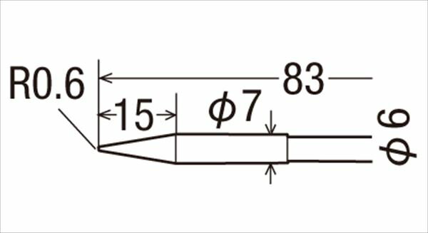 goot（グート）（太陽電機産業）:替こて先 φ6-7×83mm TD-67B はんだこて こて先 銅こて先 TD-67B