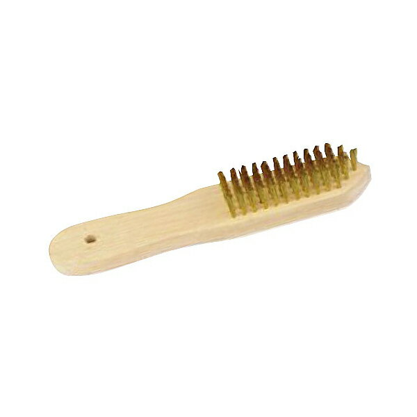 樂天商城 - イチネンアクセス 木柄ワイヤーブラシ 剣先型 真鍮線 線径0.15mm 00011802 金属製品のサビ取りペンキはがしなどに