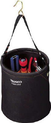 TRUSCO（トラスコ中山）:アタッチメント付電工バケツ Φ240X240 TADB-240 電工バケツ（防水加工布タイプ） （1個） オ…