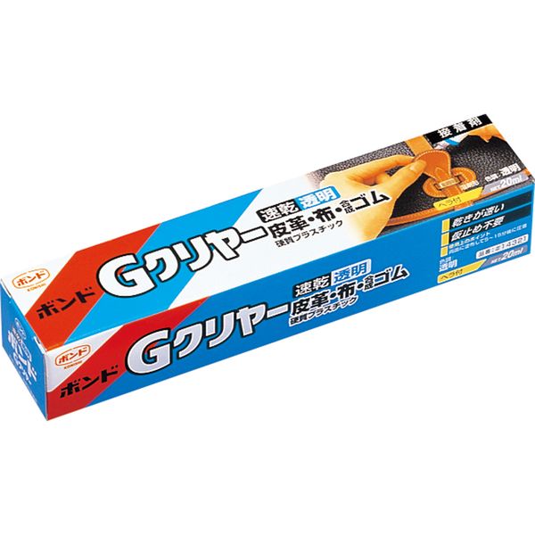 コニシの一覧はこちら商品サイズ(mm)D×W×H:12.9×2.7×2.4特長】透明、速乾、柔軟性、仮止不要、用途広い接着部分が目立たない透明タイプ接着後も皮膜は柔軟性を保つので、布や皮革の風合いをそのまま残せます【用途】柔らかい物合成ゴムウレタンフォーム布の接着にレザークラフト手芸日曜大工家具や建具の補修バッグや靴、スポーツ用品の補修【商品サイズ】縦(mm)　12.9横(mm)　2.7高さ(mm)　2.4JANCD:4901490143214【銀行振込・コンビニ決済】等前払い決済予定のお客様へ当商品は弊社在庫品ではなく、メーカー在庫品です。在庫確認後に注文確認を行い、お支払いのお願いを送信させて頂きます。休業日、14:00以降のご注文の場合は翌営業日に上記手続きを行います。お時間が掛かる場合がございます。