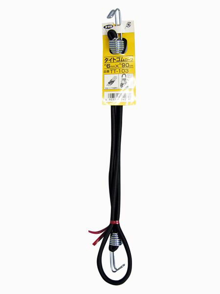 ユタカメイク タイトゴムロープ 金具付 6mm×90cm TT103