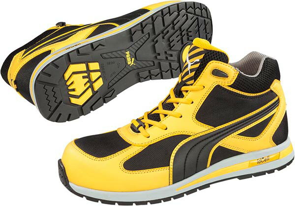PUMA(プーマ):安全靴 セーフティスニーカー Fulltwist Yellow(イエロー) Mid フルツイストミッド 25.5cm