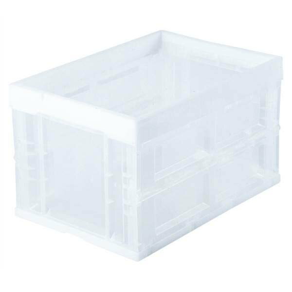 IRIS（アイリスオーヤマ） ハード折りたたみコンテナ 本体 クリア 幅530×奥365×高320mm 容量：50リット..