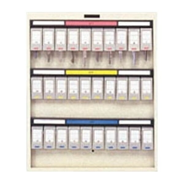 ナカバヤシの一覧はこちらホルダーがカラー分類されているので鍵の保管、整理がスムーズ。●収容数：30個吊●外寸：幅333×奥20×高405mm●キーホルダー窓枠寸法：縦34×横22mm●材質：スチール●壁掛専用型●取り付け穴，ネジ各3個付【品...