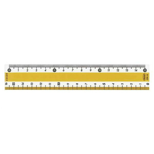 楽天イチネンネット共栄プラスチック カラー直線定規 イエロー 目盛:15cm CPK-15-Y 事務用品 文房具 筆記 ファイル 机上整理 学習 幼児 児童 目盛15cm CPK-15-Y 10552