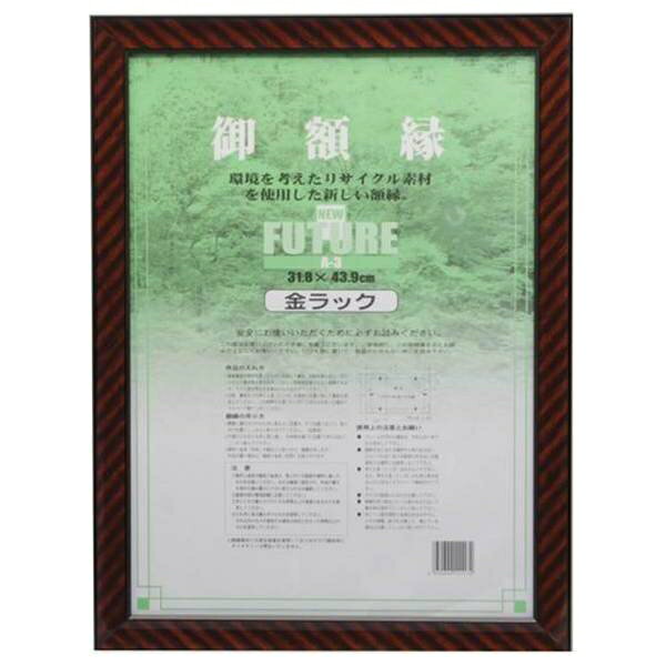 大額 賞状額 金ラック （再生樹脂製）A3判 外寸:縦485×横365mm DR-A3 事務用品 文房具 記念 ファイル 名札 儀式 セレモニー 外寸縦485×横365mm 収容寸法縦439×横318mm DR-A3 13113