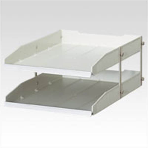 クラウン パイラトレー 2段、A4判タテ型 CR-TR22-NG 事務用品 文房具 筆記具 ファイル 机上整理 梱包 ..