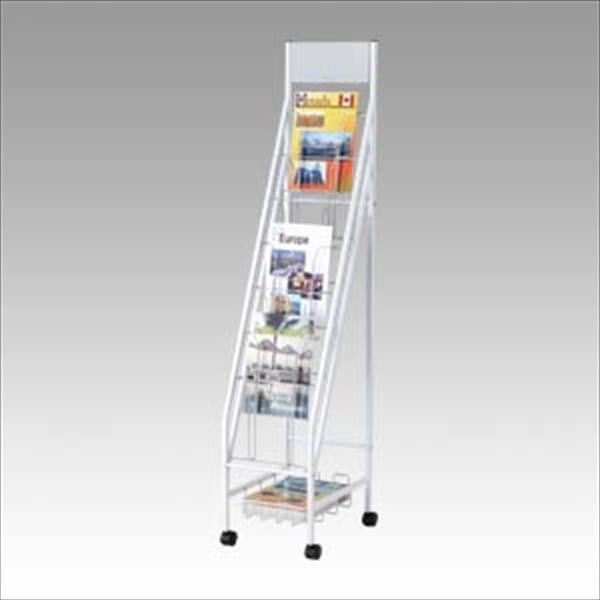 林製作所 収納カゴ付きパンフレットスタンド白 YS-42 家具 オフィス 備品 事務 安全 安心 機器 作業 YS-42 61288