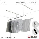 室内物干し 部屋干し 室内用 物干し金物 sen (セン) 面付けタイプ 埋込みタイプ ナガエ hossNAGAE 天井取付け スライド式 洗濯物干し 室内干し 吊り下げ 物干し シンプル ホワイト 天井レール 省スペース ホスナガエ 花粉症対策 黄砂対策 新生活 新居