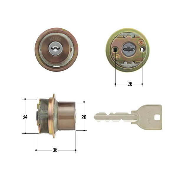 ミズタニ:MIWA取替用シリンダー MCY-426 鍵 交換用