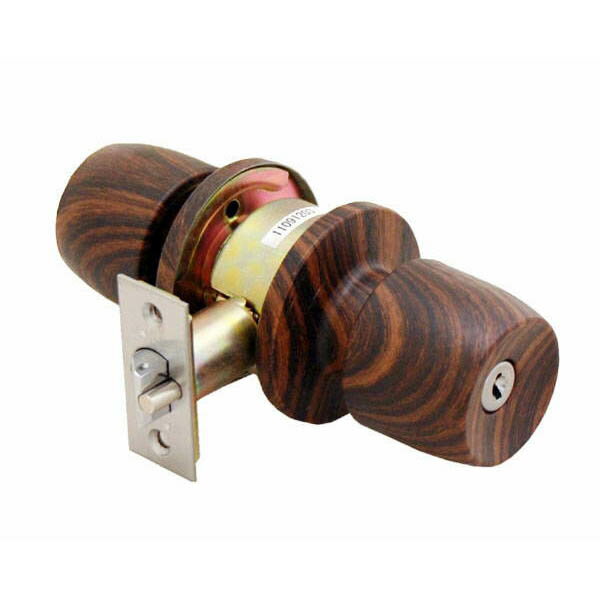 ハイロジック 円筒錠 鍵付間仕切錠 木目 バックセット60mm 4本キー NP-PS53ー11