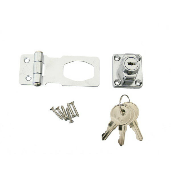 ハイロジック:鍵つき掛金錠 60ミリ 鉄 入数1個 J-455 防犯用補助錠金具 00071455