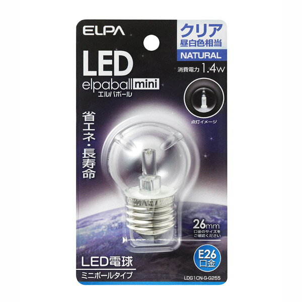 ELPA（エルパ） LED電球G40形E26 LDG1CN-G-G255 LDG1CN-G-G255
