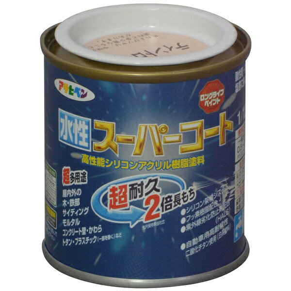 アサヒペン 水性スーパーコート 1/12L ティントローズ 4970925411327 塗料 ペンキ 水性多用途