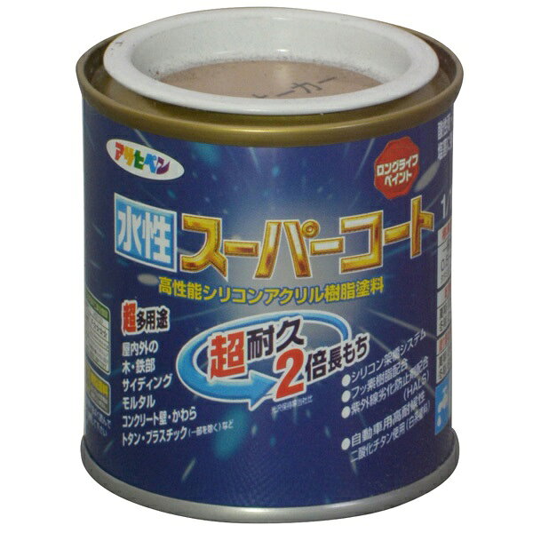 アサヒペン 水性スーパーコート 1/12L ソフトオーカー 4970925411365 塗料 ペンキ 水性多用途