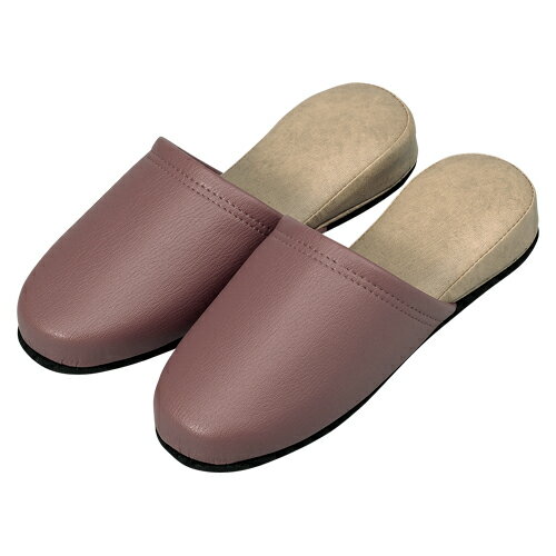 オーミケンシ 抗菌レザー調スリッパ モーブピンク 10800078 10800078