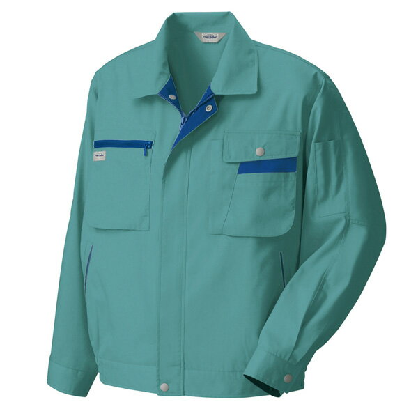 AITOZ（アイトス） ムービンカット 長袖サマーブルゾン ターコイズ×ネイビー 4L 5320 春夏用長袖ブルゾ..