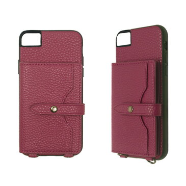 【ポイント10倍】JustMust(ジャストマスト):iPhone8/7/6/6s ポシェット ネックストラップ ケース 旅行 斜め掛け /BANDX POCHETTE RoseRed JMPTIP8001-RR