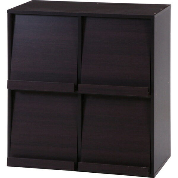 【地域制限有】【メーカー直送】不二貿易 ディスプレイラック 4マス ブラウン DP8085BR 81818 00086032