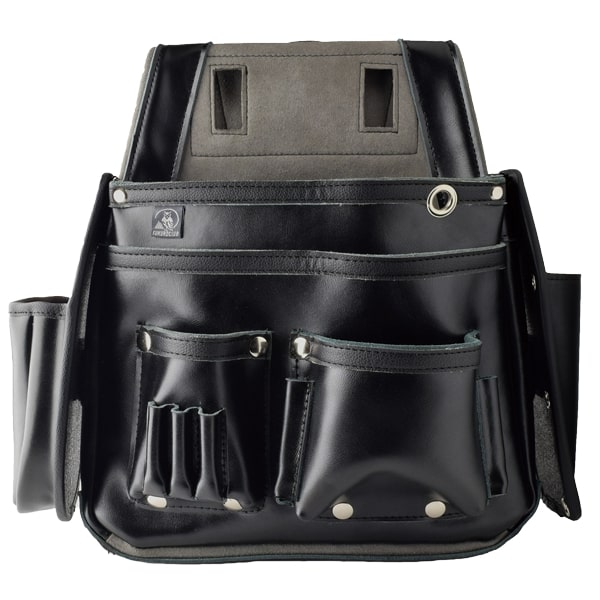 ふくろ倶楽部:「究極 ジャパン 六型ロングセット」 黒 HB-996L 腰袋 本革 オシャレ 工具差し 携帯ケース ..