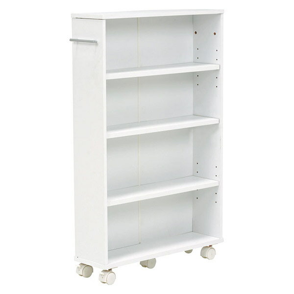 【12/5限定★抽選で100％ポイント還元】萩原:マガジンラック（ホワイト） RCC-1023WH-S【メーカー直送品】 マガジンラック キャスター付き 省スペース ホワイト 白 4934257257596