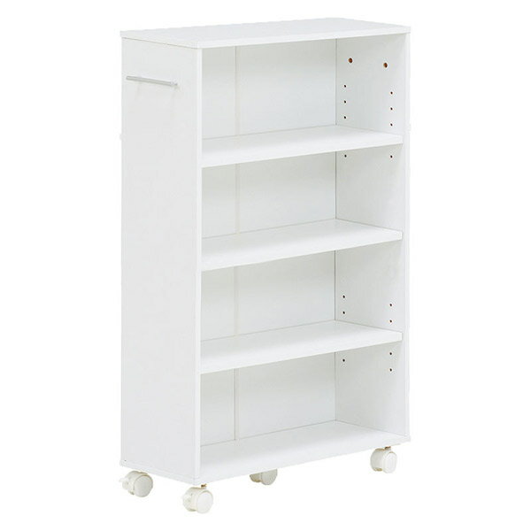 萩原:マガジンラック（ホワイト） RCC-1023WH-M【メーカー直送品】 マガジンラック キャスター付き 省スペース ホワイト 白 4934257257626