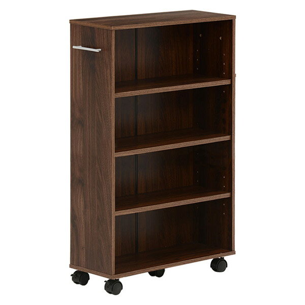 萩原:マガジンラック （ブラウン） RCC-1023BR-M【メーカー直送品】 マガジンラック キャスター付き 省スペース ブラウン RCC-1023BR-M