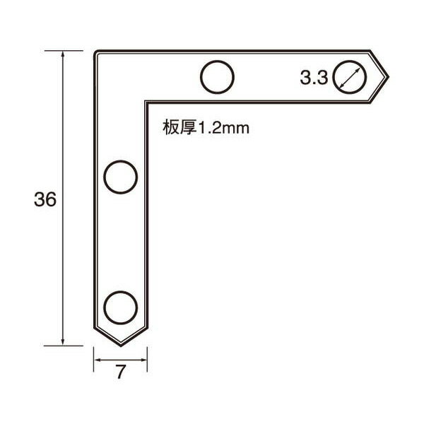 福井金属工芸:黄銅角金具36×7 200個入 6231 額縁 壁 インテリア