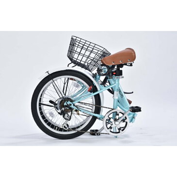 【代引不可】MYPALLAS(マイパラス):折畳自転車20インチ・6段ギア・オートライト クールミント M-204MERRY MT