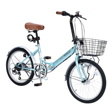 【代引不可】MYPALLAS(マイパラス):折畳自転車20インチ・6段ギア・オートライト クールミント M-204MERRY MT