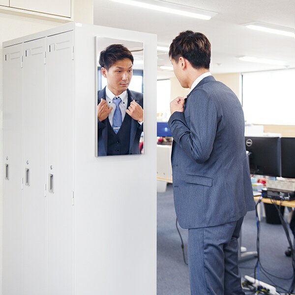 リフェクス(REFEX):新ロングマグネットミラー 40×140cm (厚み2.3cm) オーク 細枠 RMM4/MO【メーカー直送品】 リフェクス ミラー 姿見 安全 割れない 鏡 軽い きれい RMM4/MO [2]