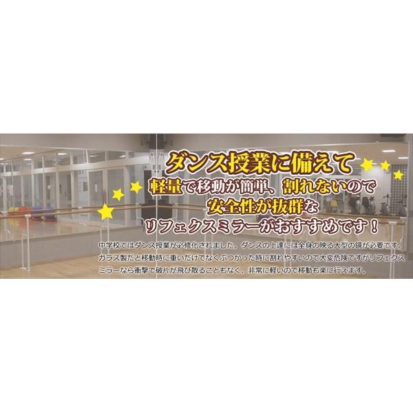 リフェクス(REFEX):移動式ミラーハイグレード 97.2×195 (ミラー97.2×180/キャスター脚47)cm HG900【メーカー直送品】 REFEX リフェクス ミラー 姿見 安全 割れない 鏡 軽い きれい HG900 [3]