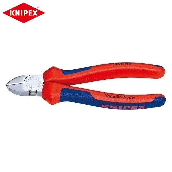 KNIPEX(クニペックス)の一覧はこちら様々な場面で活躍する汎用性の高い斜ニッパー。●切断能力（軟線；φmm)：4.0●切断能力（中硬線；φmm)：2.8●切断能力(硬線；φmm)：2.0●全長(mm)：160●質量(g)：207●様々な場面で活躍する汎用性の高い斜ニッパー。●高品質な原材料を用いることで、精密な作業を可能にし、ツール寿命も長くなっています。●軟線・硬線を精密に切断することができます。●刃の先端では細い銅線を丁寧に切断することができます。●入念な焼入れ処理が施された刃の硬度は約HRC62。●ヘッド先端は細くなっており、狭い場所での作業も可能です。●材質はオイル焼き入れ焼き戻し処理済みのバナジウム電気鋼。●斜めの刃（切断面は傘状）。JANCD:4003773011767【銀行振込・コンビニ決済】等前払い決済予定のお客様へ当商品は弊社在庫品ではなく、メーカー在庫品です。在庫確認後に注文確認を行い、お支払いのお願いを送信させて頂きます。休業日、14:00以降のご注文の場合は翌営業日に上記手続きを行います。お時間が掛かる場合がございます。