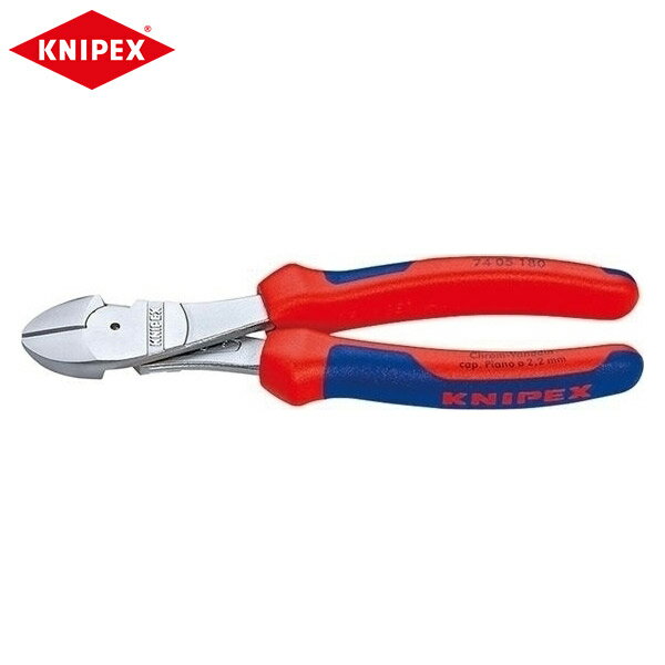 KNIPEX(クニペックス)の一覧はこちら ピアノ線を含む様々なワイヤーの切断に適しています。●切断能力（中硬線；φmm)：4.2●切断能力(硬線；φmm)：3.0●切断能力(ピアノ線；φmm)：2.5●全長(mm)：200●質量(g)：303●ジョイントは鍛造軸カシメを採用し耐久性に優れています。●ピアノ線を含む様々なワイヤーの切断に適しています。●最適な刃の位置と角度・てこの原理を最大限発揮するデザイン・人間工学に基づいたハンドル形状-この3つの利点により、少ない力で高い切断能力を発揮します。●入念な焼入れ処理が施された刃の硬度は約HRC64。●鍛造により大変頑丈です。●材質はオイル焼き入れ焼き戻し処理済みのクロームバナジウム鋼。●斜めの刃（切断面は傘状）。JANCD:4003773012313【銀行振込・コンビニ決済】等前払い決済予定のお客様へ当商品は弊社在庫品ではなく、メーカー在庫品です。在庫確認後に注文確認を行い、お支払いのお願いを送信させて頂きます。休業日、14:00以降のご注文の場合は翌営業日に上記手続きを行います。お時間が掛かる場合がございます。