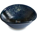 重蔵窯:利休信楽 手洗い鉢 031-V265濃藍(こい 信楽焼 手洗い 洗面 焼き物 031-V265 濃藍(こいあい)