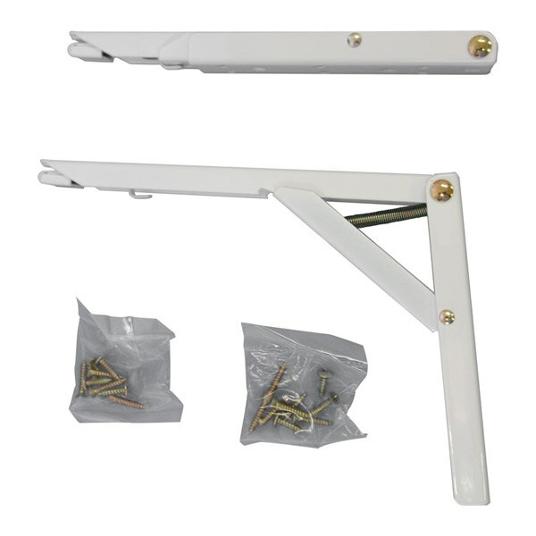 TANNER（田邊金属工業所）:ワンタッチ折りたたみ棚受 タッチポン 200mm 20cm/白 1組 （2本）セット 4949541101004 タッチポン DIY 棚受 折りたたみ ワンタッチのサムネイル