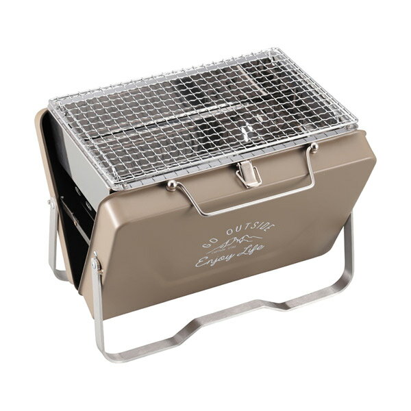 CAPTAIN STAG（キャプテンスタッグ）の一覧はこちら幅300×奥行220×高さ230mm重量1400g材質:本体：鉄（焼付塗装）、目皿・ハンドル：ステンレス銅、脚：アルミニウム合金、バーベキュー網：鉄（クロムめっき）収納サイズ（約）...